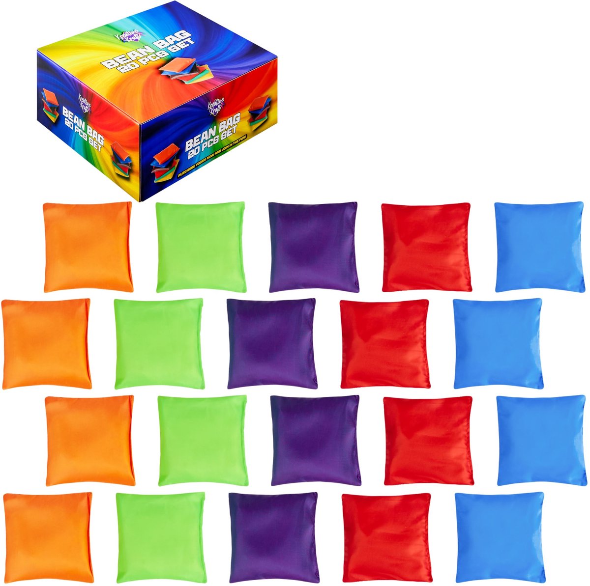 Solidchoice - Set van 20 Kleurige Bean Bags voor Buiten