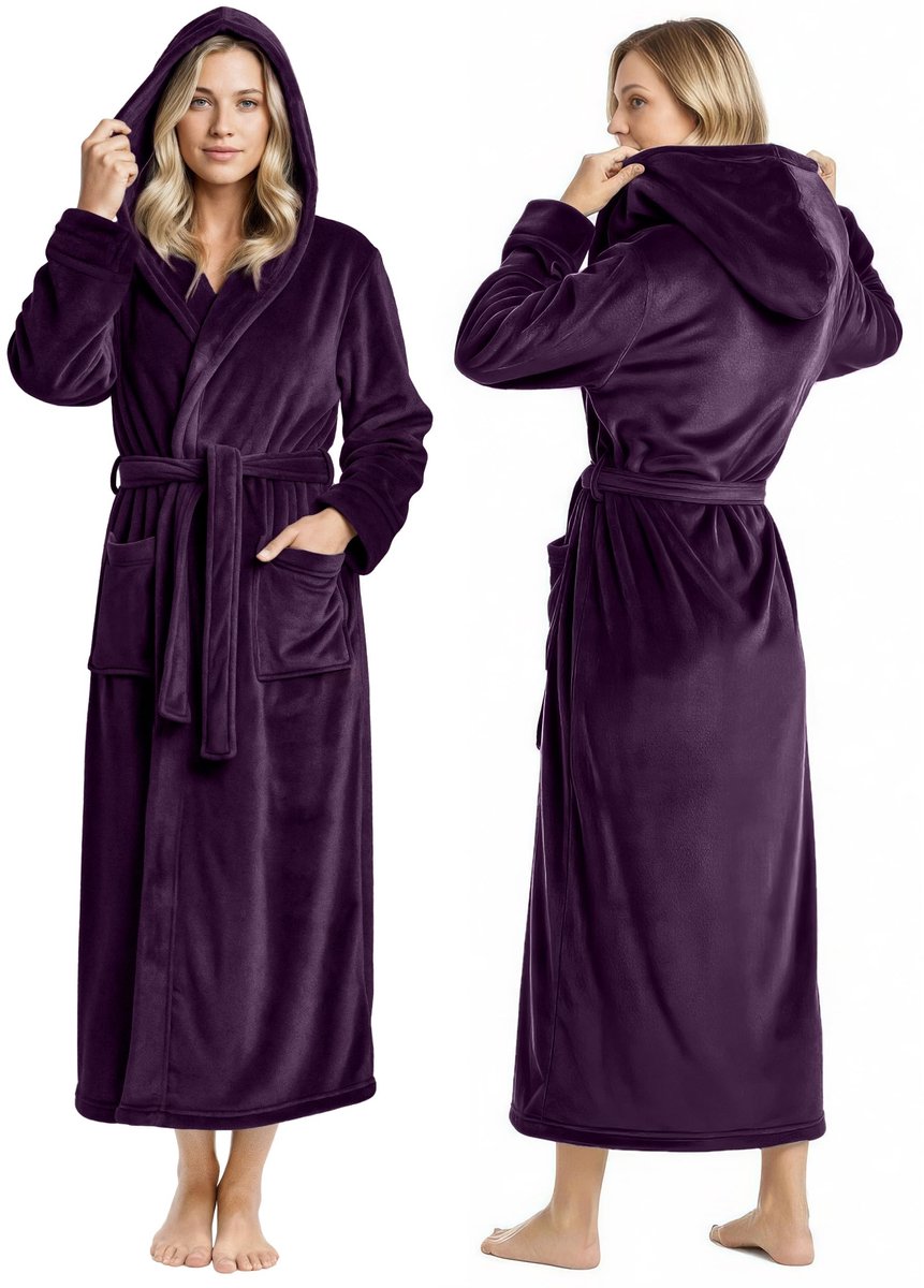 Solidchoice - Vrouwen Fleece Badjas met Kap, Zacht en Comfortabel