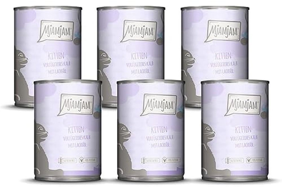 Solidchoice - Premium Natvoer voor Katten met Kalf en Zalmolie, 6 x 400 g