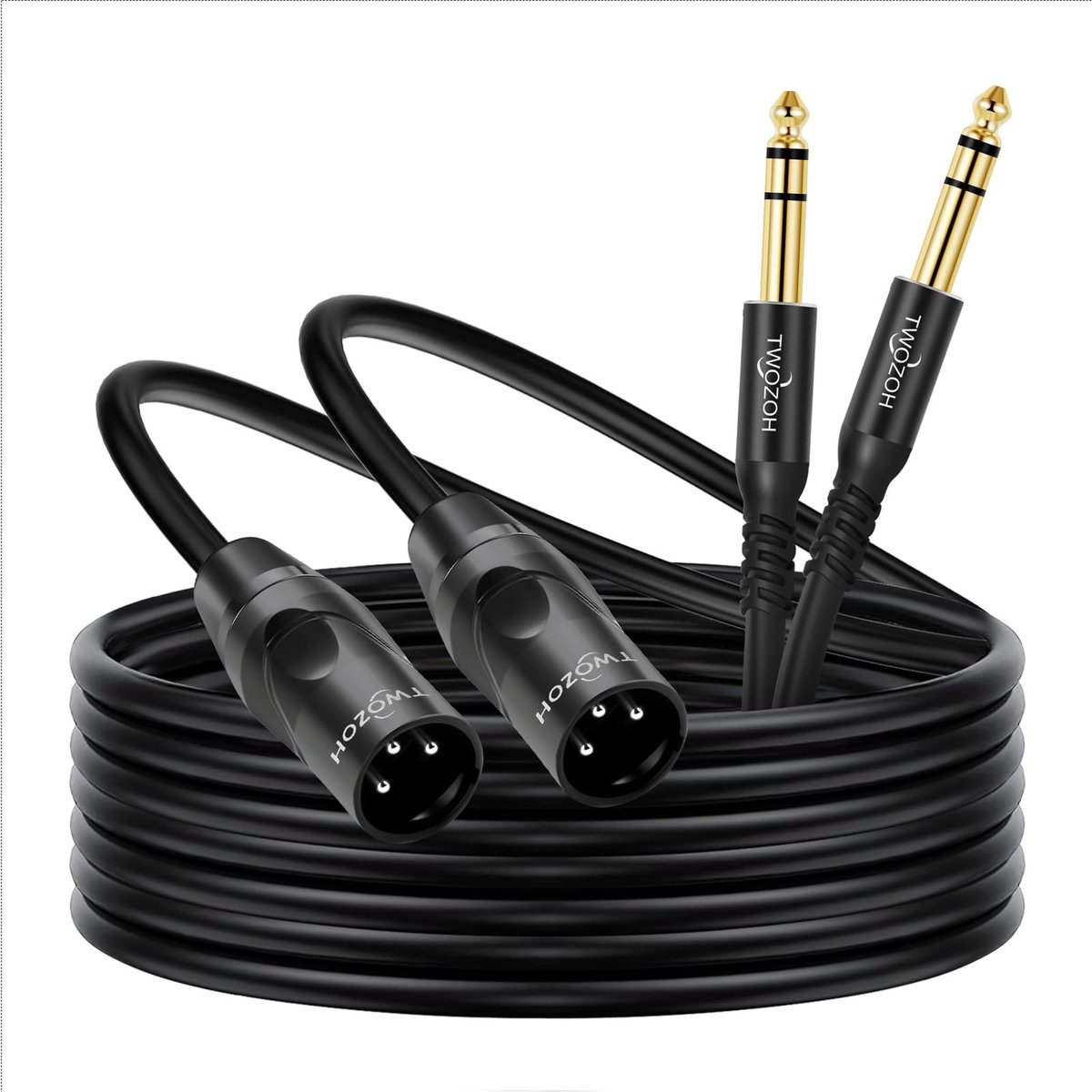 Solidchoice - XLR naar 1/4 Inch Jack TRS Kabel 2 Stuks 2M