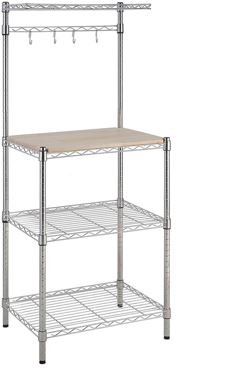 Solidchoice - Keukenrek met Houten Tafel 61cm Chrome
