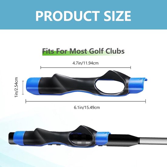 Golf Grip Trainer - Set van 2 - Handpositie Correctie & Spiergeheugen - Voor Rechtshandigen - Geschikt voor Golfclubs, Driving Range & Beginners - Golf accessoires - Zwart & Blauw van GOLF — afbeelding 5