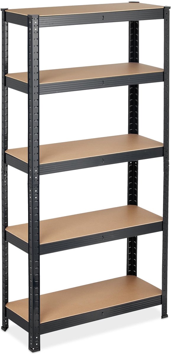 Solidchoice - Metalen opbergkast met 5 planken - Ideaal voor garage en werkplaats