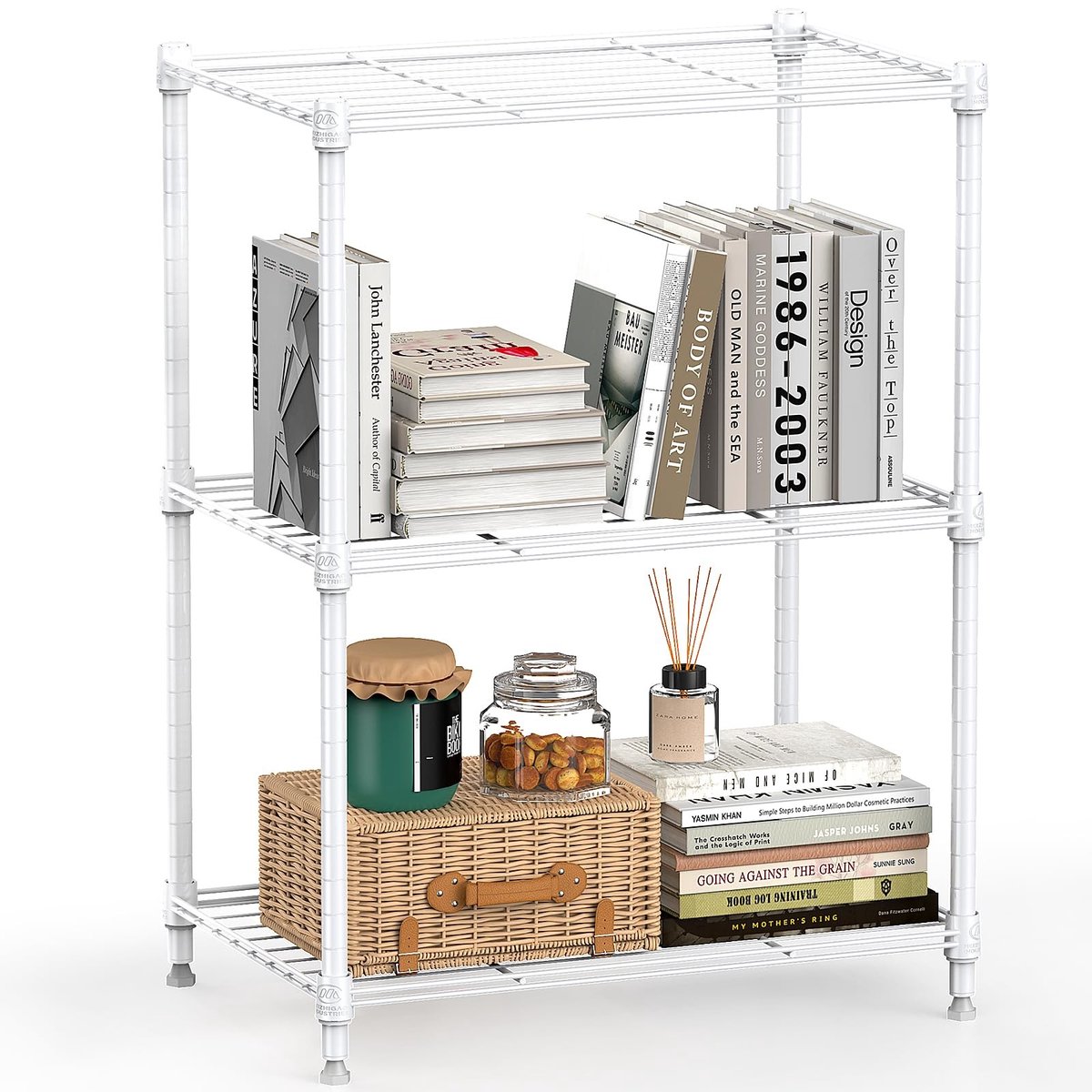 Solidchoice - 3-Laags Metalen Opbergrek met Verstelbare Planken