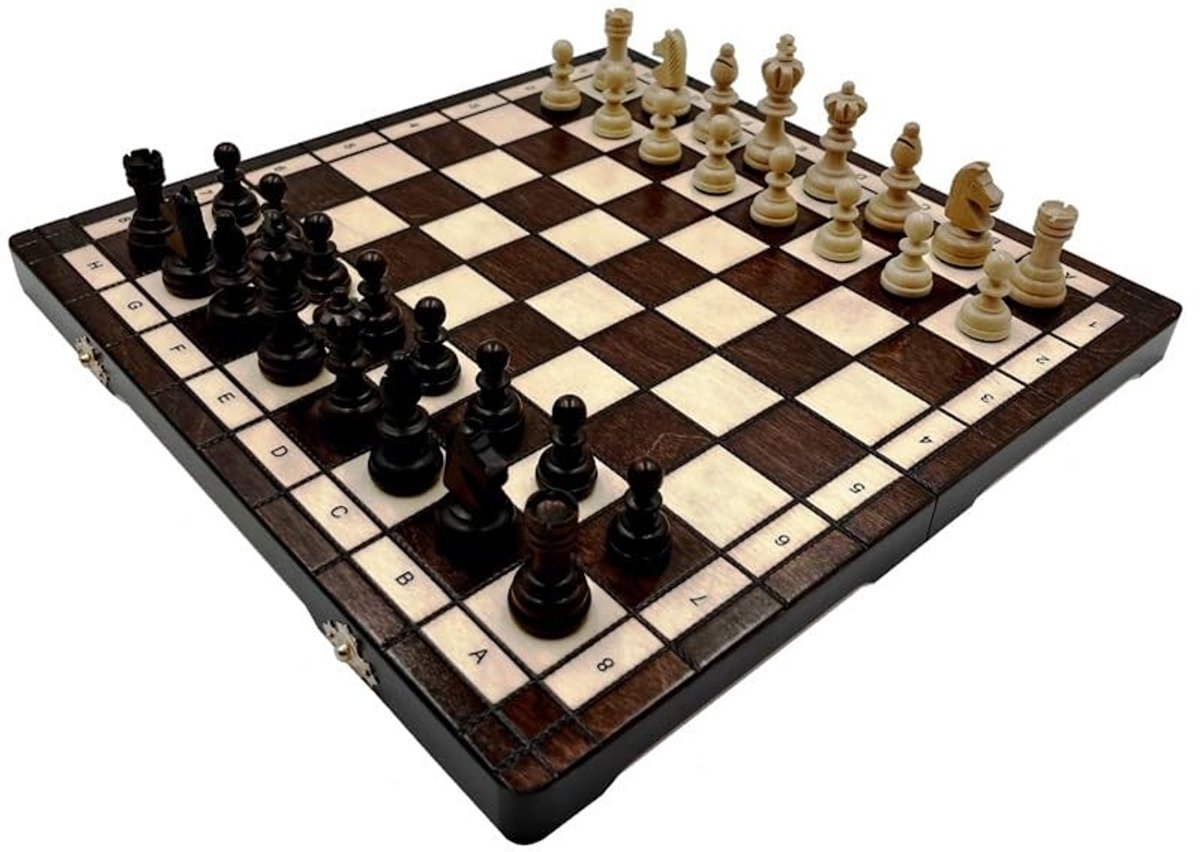 Solidchoice - Olympisch Schaakspel met Inklapbaar Bord van Hout