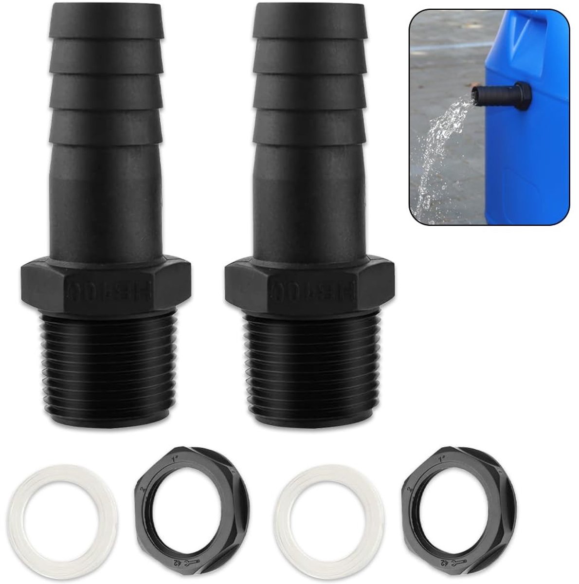 Solidchoice - 2 Stuks Waterdichte Voedingsgrommet voor Regenvaten