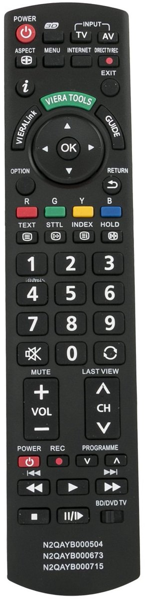 Solidchoice - Vervangende Afstandsbediening voor Panasonic Viera TV