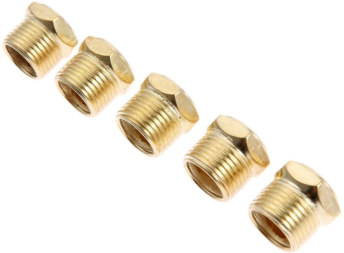 Solidchoice - Set van 5 Pneumatische Geluiddempers van Messing