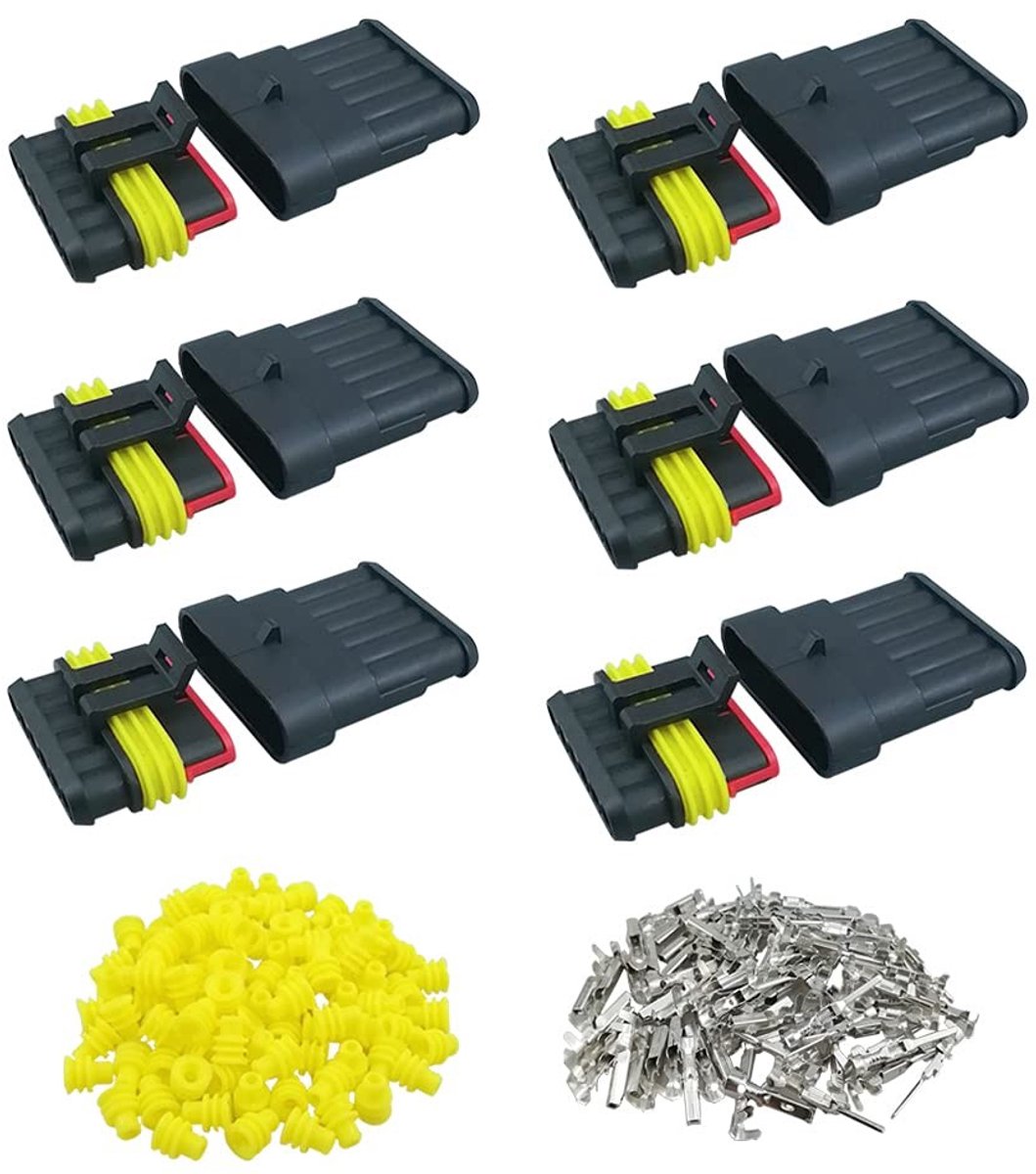 Solidchoice - 6 Set Waterdichte Auto Elektrische Connectoren - Verzegelde Stekker Kit