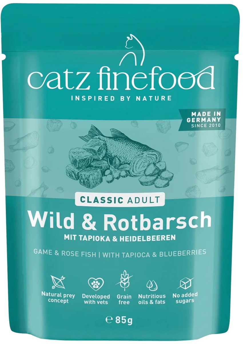 Solidchoice - Fijn Natvoer voor Katten met Wild & Rode Vis, 16 x 85 g