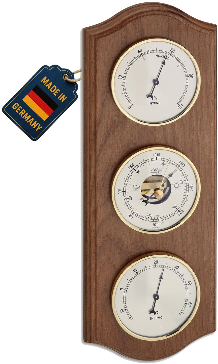 Solidchoice - Analoge Weerstation met 3 Dials voor Binnengebruik