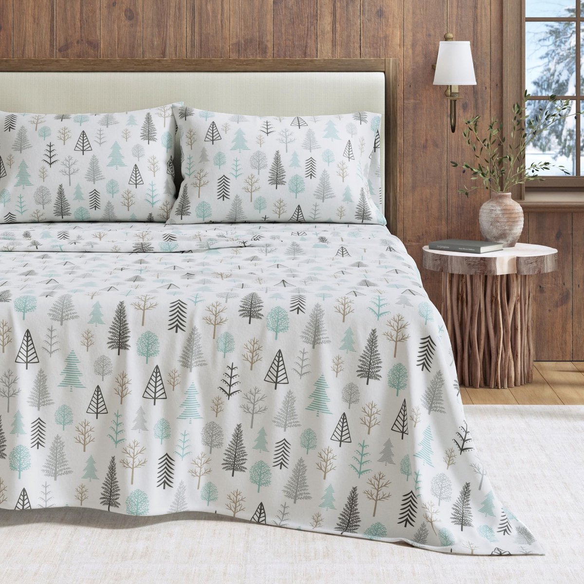 Solidchoice - Flanellen Laken Set, 4-delig van 100% Turks Katoen voor King Size Bed