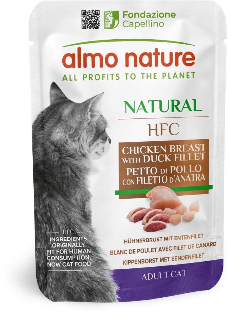 Solidchoice - HFC Natural Naturlijke Kattenvoeding met Kip en Eend - 24 x 55 g