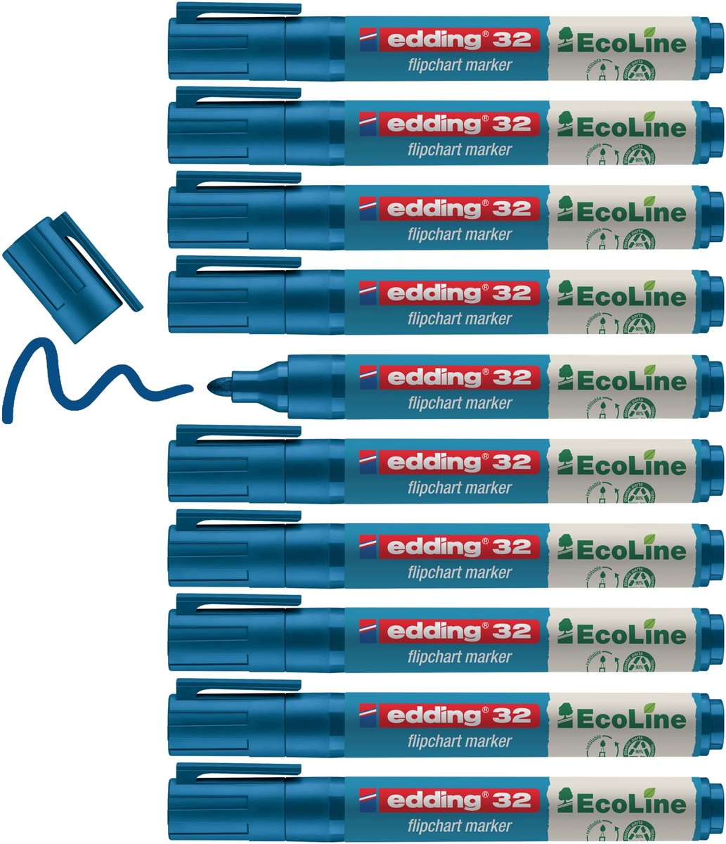 Solidchoice - Flipchart Marker Set in Blauw, 10 Stuks