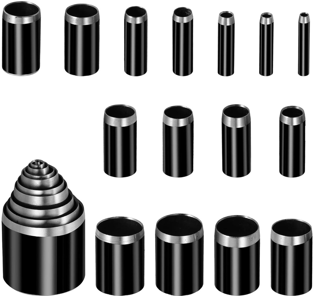 Holpijpset - 25-delig - perforatieset - gereedschapset - Leerbewerking Gereedschap - voor lederbewerking, riemen, stof en polymeerklei - 1-25 mm