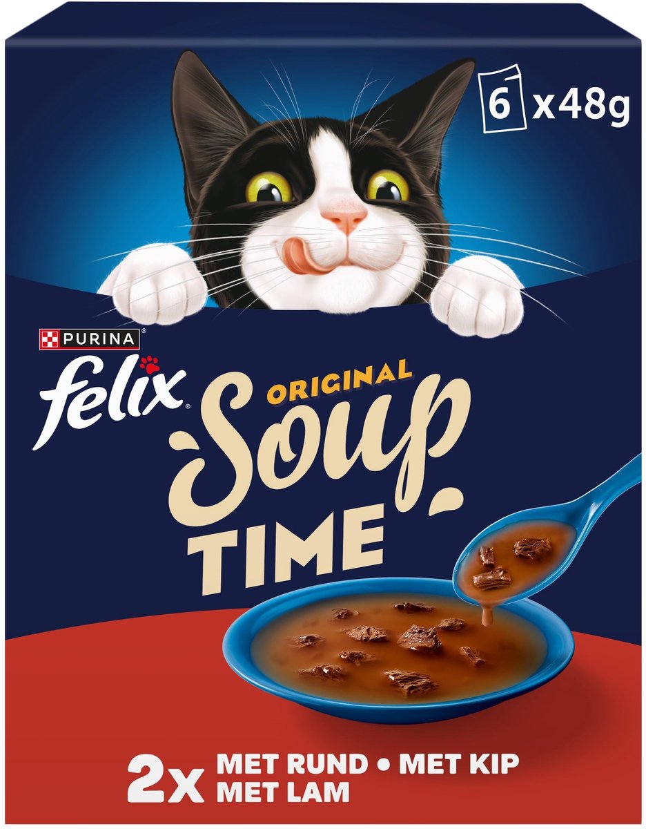 Solidchoice - Natvoer voor Katten met Soepvariëteiten, 8-pack (8 x 48 g)