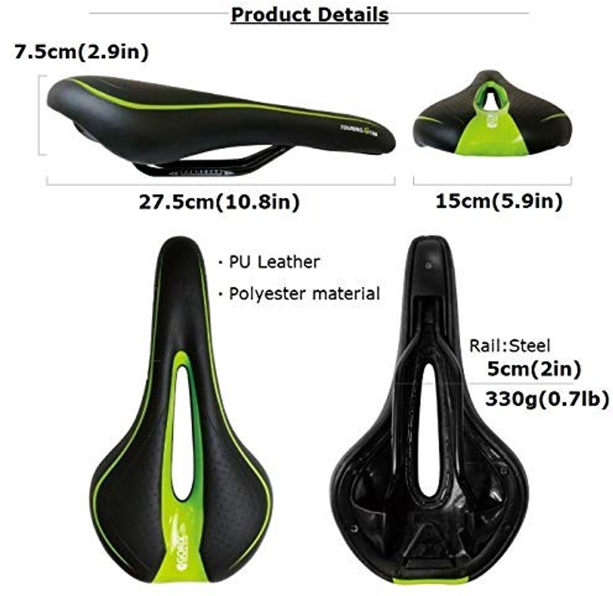 Solidchoice - Fietszadel met Schokabsorberende Padding in Donkerbruin