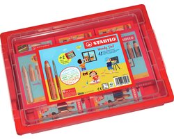 STABILO woody 3 in 1 - Multi Talent Kleurpotloden - Schoolverpakking Met 48 Stuks & 2 Puntenslijpers