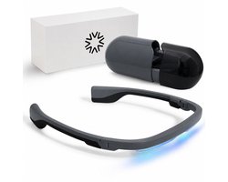 AYOlite lichttherapiebril - Carbon Black Limited Edition - Vergelijkbaar met de krachtigste daglichtlampen - 470 nm blauw-turquoise licht - 250 µW/cm² - Inclusief bioritme-app - Aantoonbaar veilig getest voor de ogen