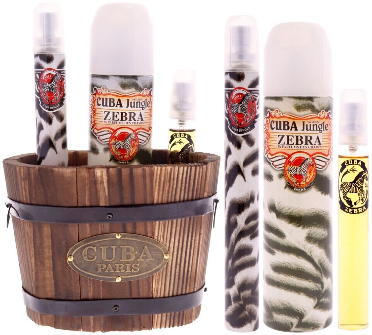 Cuba Jungle Zebra for Women 3 Pc Gift Set EDP Spray