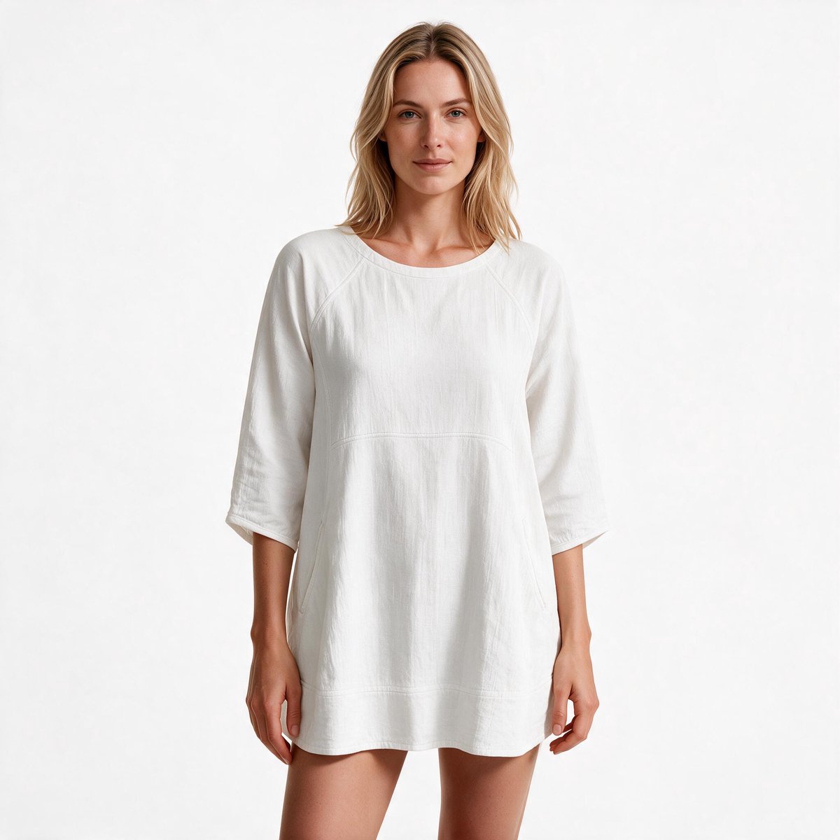 Imily Bela Dames Lange Tuniek Top met Driekwartmouwen