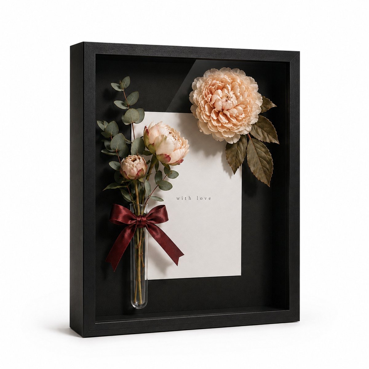 ACAZA Wissellijst - 3D Fotolijst - Diepe Fotolijst - 40x50 cm - MDF Hout - Zwart - 3D Fotolijst voor Objecten - Box Frame