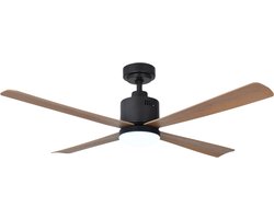 Evolar Plafondventilator met Verlichting - Hout - 132 cm - Stille Plafondlamp met Ventilator - Dimbaar Warm Wit Licht (LED) - EVO-CF52BWD