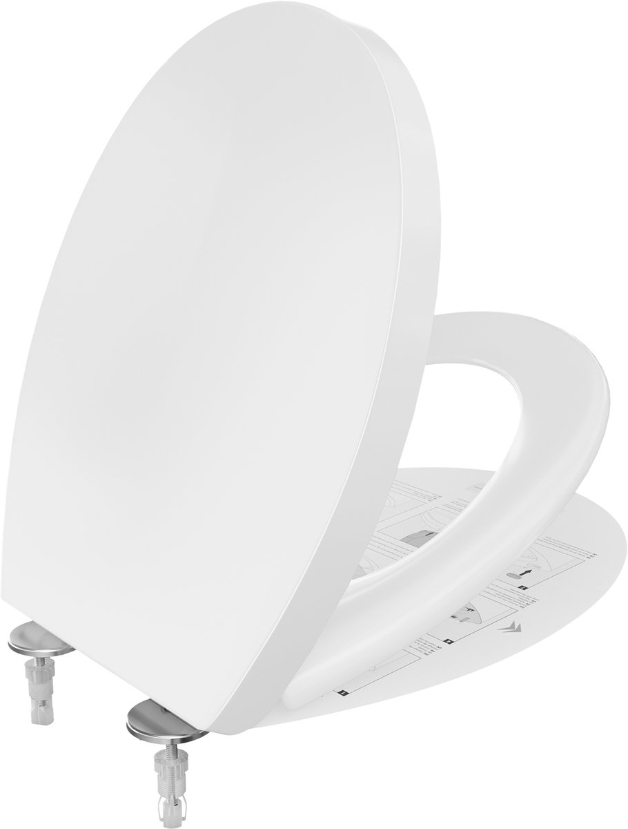 CECIPA MAX Toiletbril O-Vorm - Wc-bril met Softclose & Quick Release - Duurzaam PP Materiaal - Draagkracht tot 250 kg - Wit