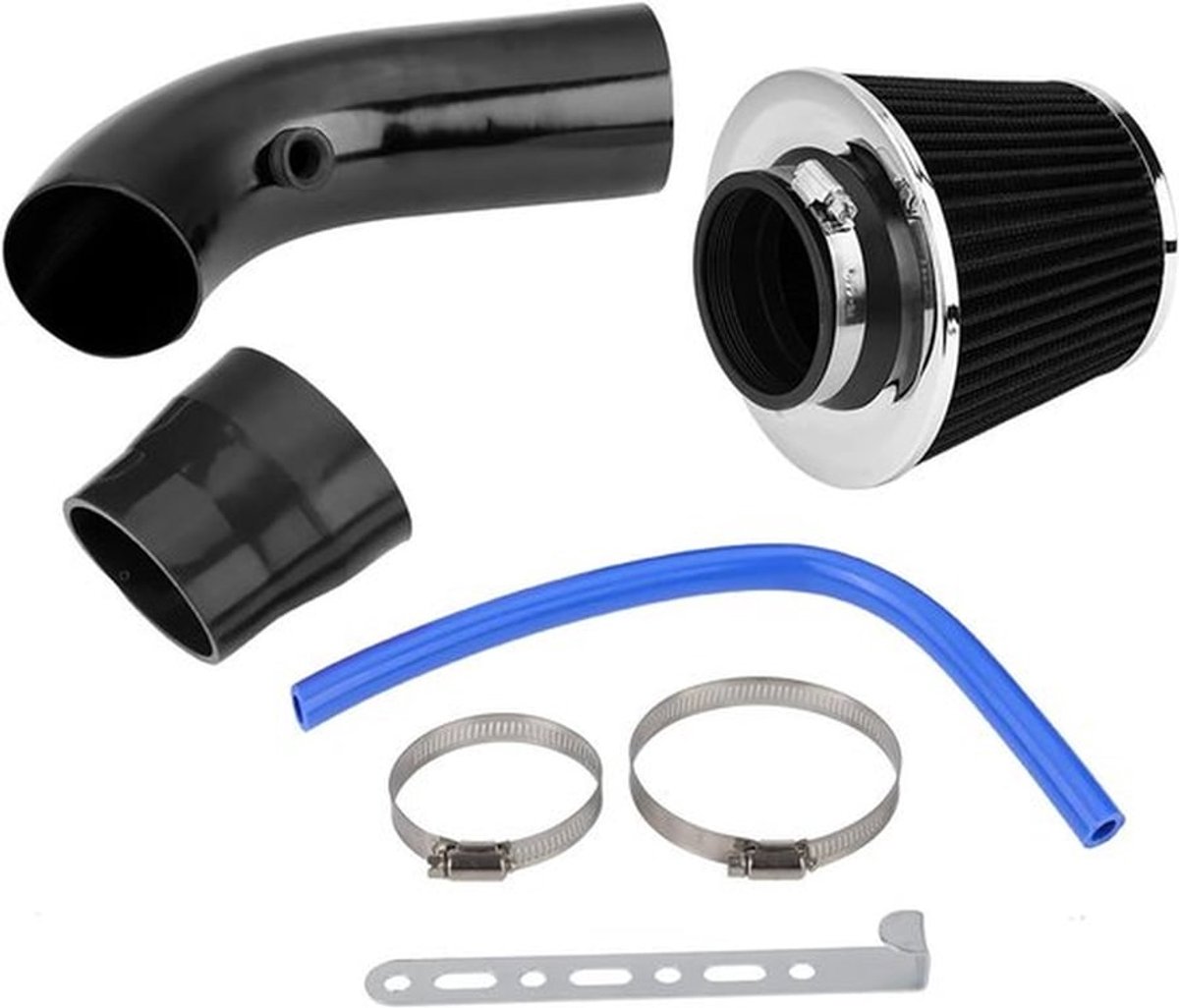 Universele 76mm 3 Inch Luchtfilter Kit voor Auto's - Carbon Fiber Luchtinlaat Systeem met Slang en Verbeterde Motorprestaties