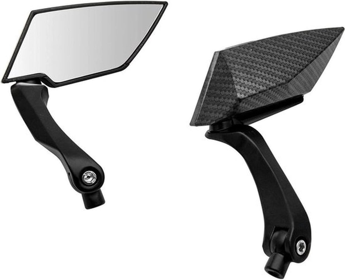 Universele 8mm/10mm motor zijspiegels met carbon stijl en diamant snijontwerp, aluminium spiegels voor motoren, scooters en bromfietsen
