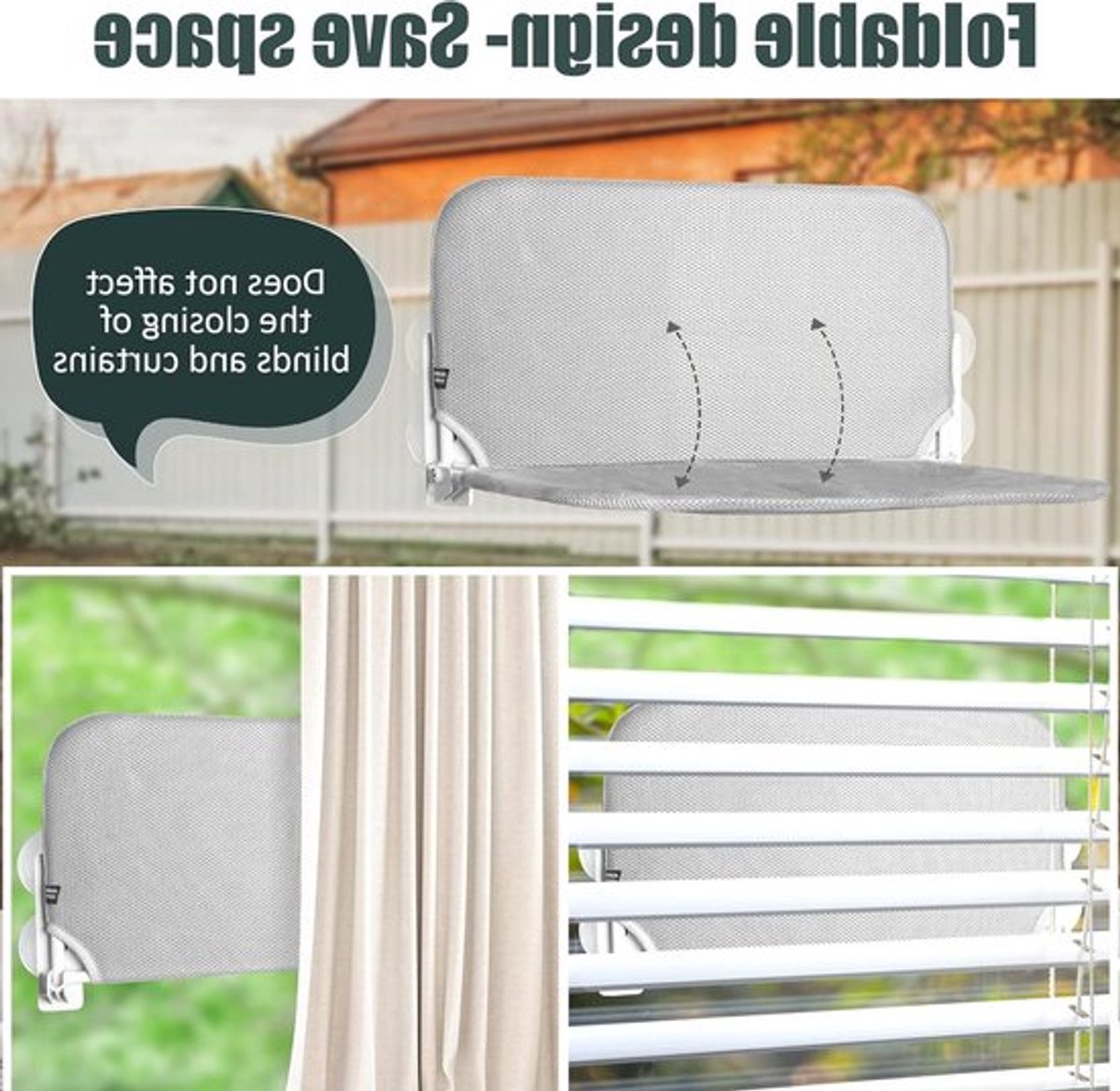 Kattenhangmat voor Raam - Opvouwbare Hangmat voor Binnenkatten met Sterke Zuignappen en Gemakkelijke Montage, Tot 25 kg Belastbaar (Grijs, S)