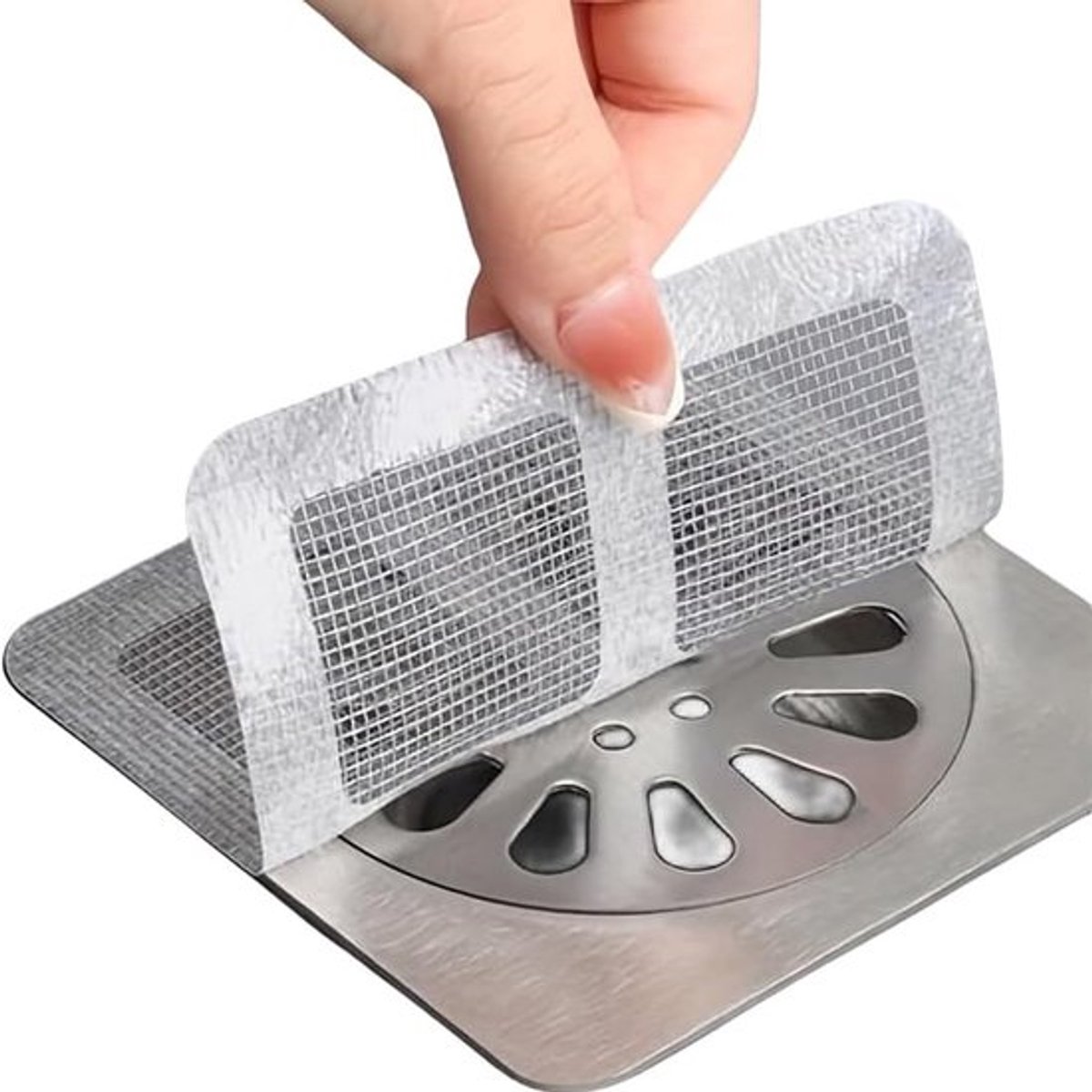 40x Wegwerp Doucheput Haarvanger Vloerafvoer Sticker voor Badkamer en Gootsteen