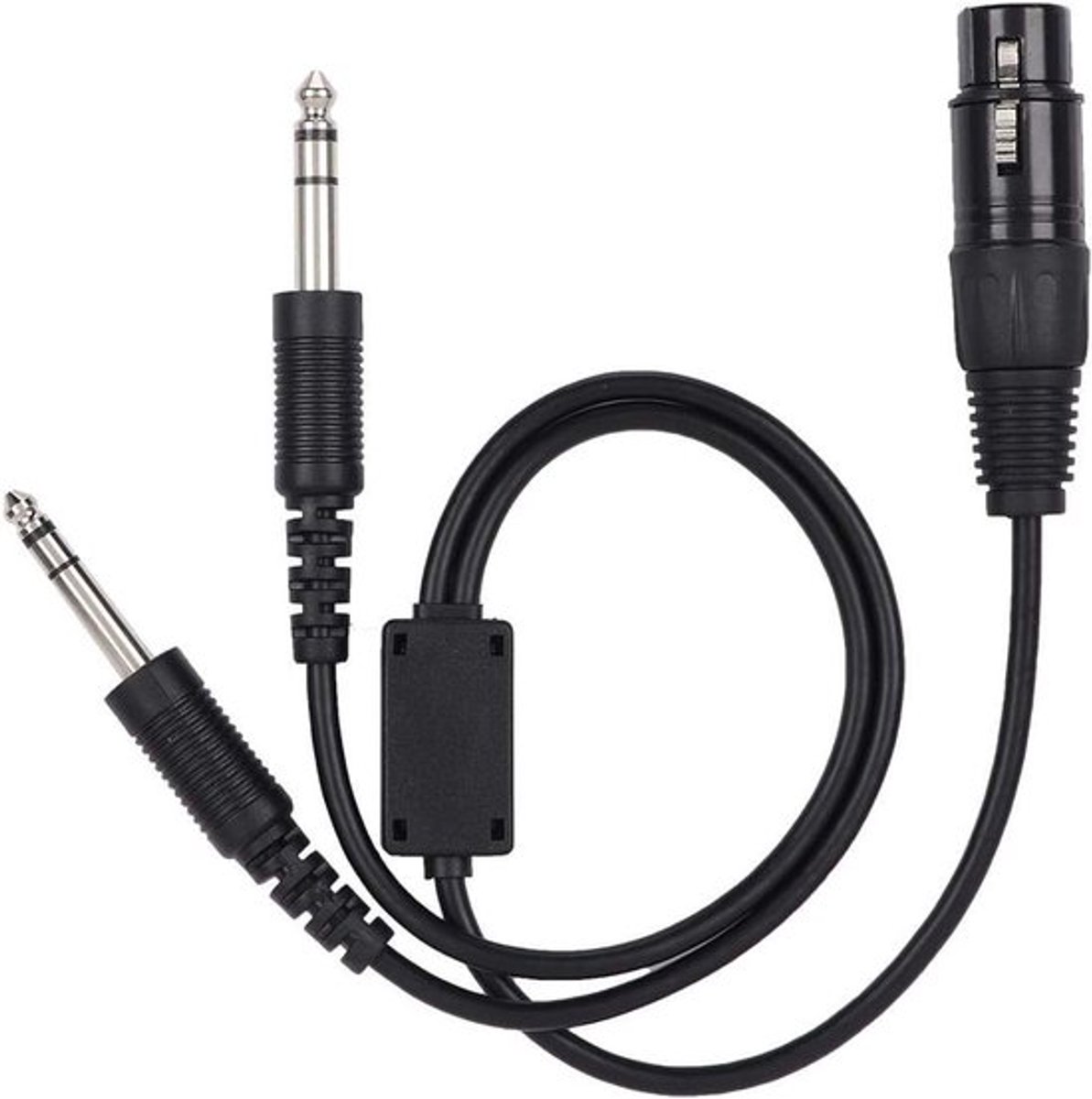 XLR naar GA Dual Plug 5 Pin Headset Adapter Kabel voor Aviatiek Hoofdtelefoon - Zwart, Duurzaam en Flexibel