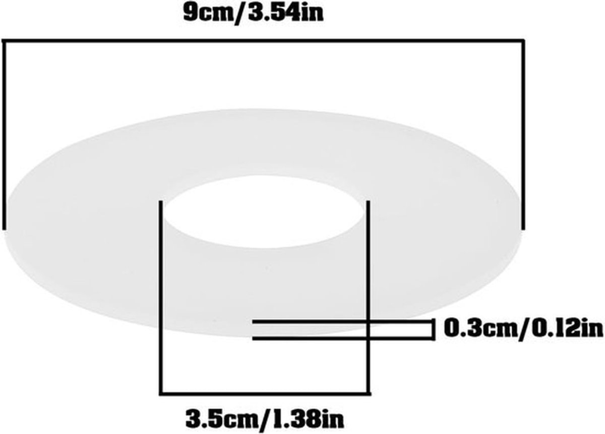 Spoelklep Afdichting 6 Stuks - Siliconen Seal - Afdichting Pakking - Vervanging - Compatibel met TOTO THU128 - Afmetingen 9x3,5x0,3 cm - Afsluitring