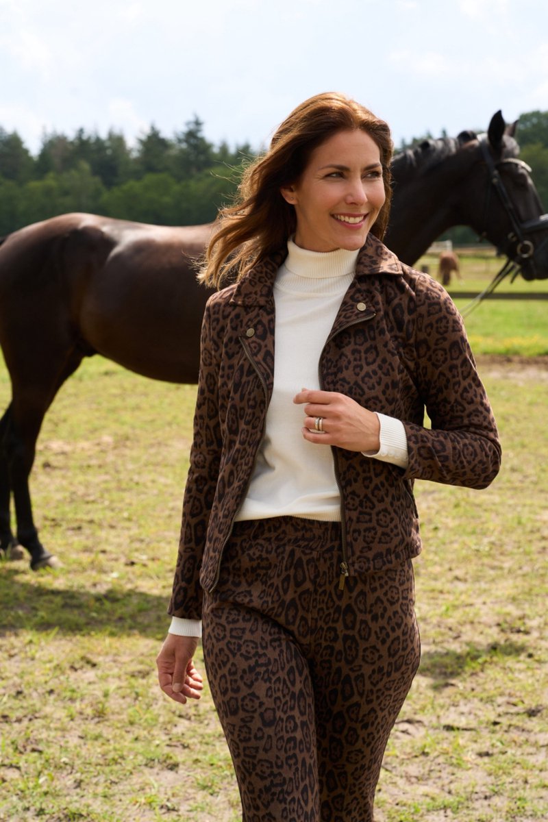 NED Jas Yansel W Ls Rmj Downtown Brown Leopard 26w3 Tw086 01 676 Downtown Brown Dames Maat - 3XL