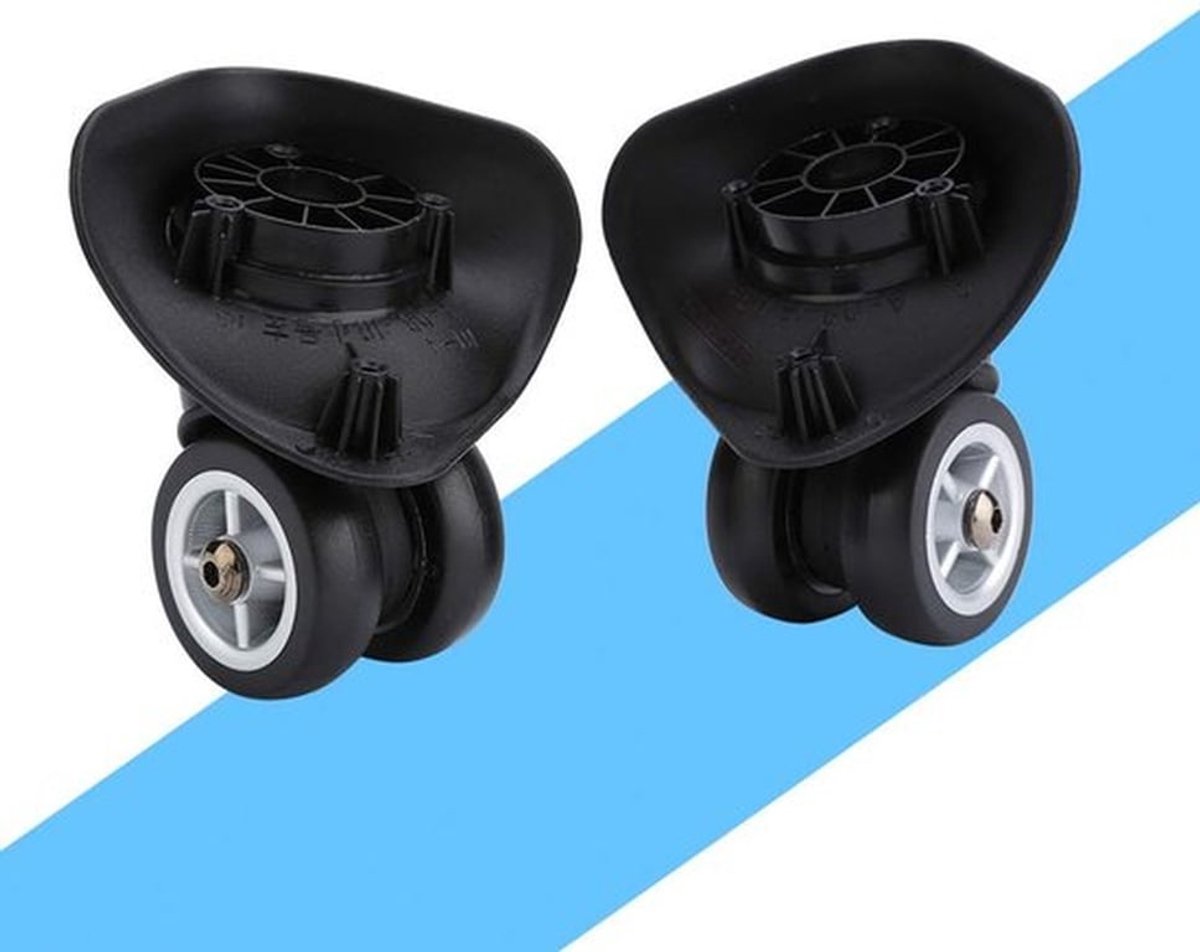 Bagagewielen vervangset - 2 stuks - Kunststof - 10,8 x 10,3 cm - Slijtvast - Stil - Flexibel - Kofferwielen