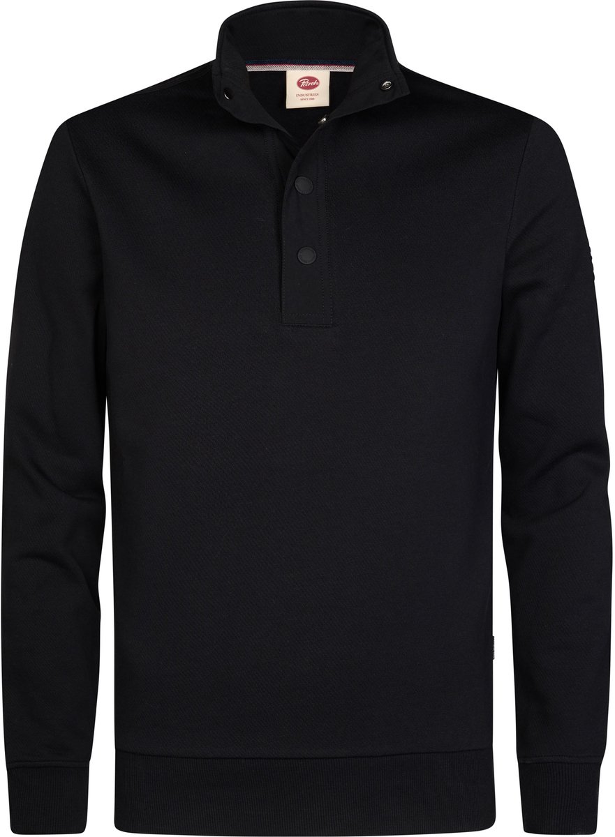 Petrol Industries - Heren Sweater met knoopsluiting forgecore - Zwart - Maat XXXL