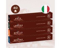 Battito 'Proefpakket' Italiaanse koffiecups - Espresso, Cappuccino, Lungo en Decafé - Intensiteit 5/10 + 6/10 + 7/10 + 8/10 - Ambachtelijke kwaliteit uit Napels, Italië - 40 capsules