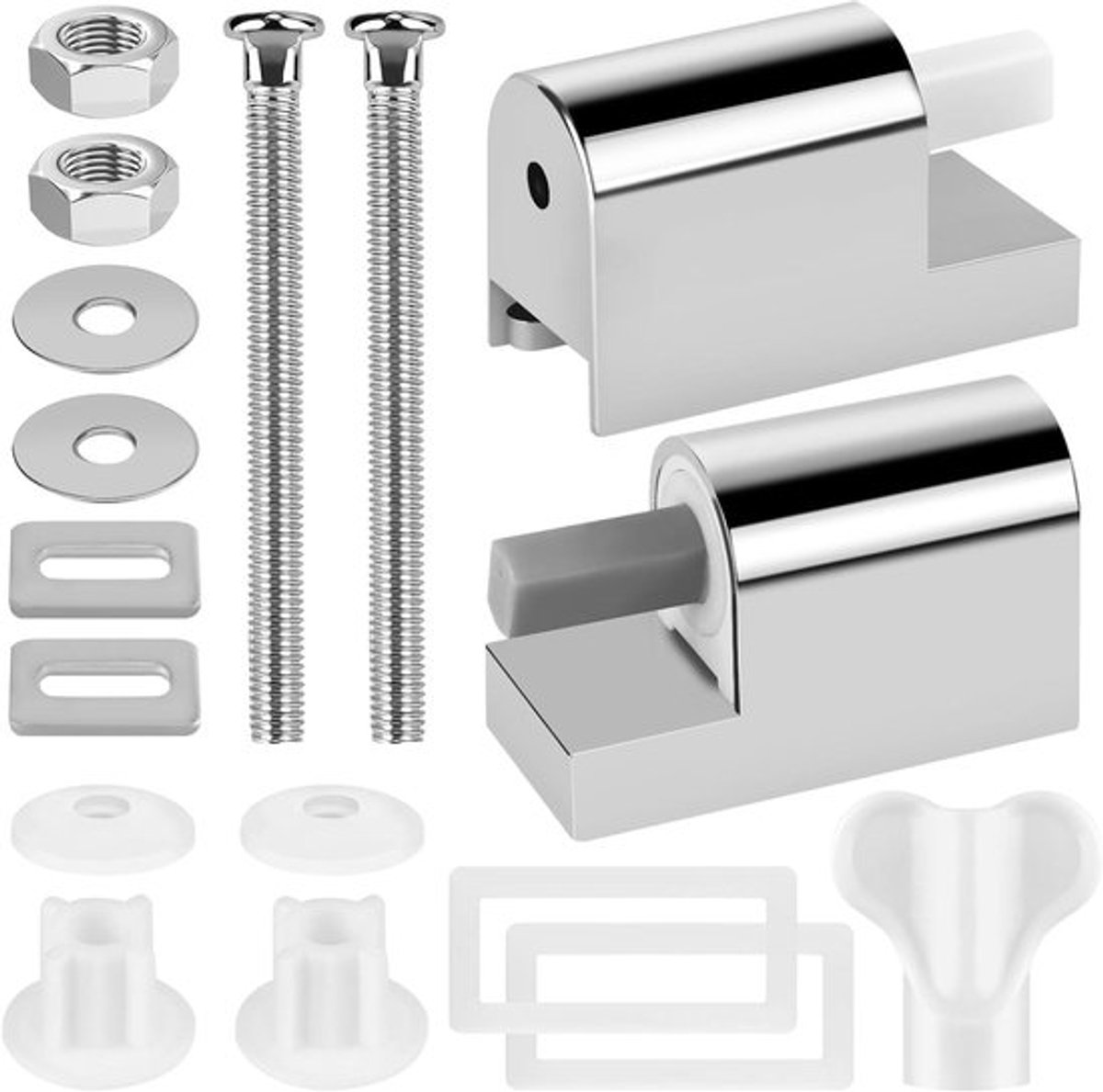 Bevestigingsset WC-bril scharnieren met zachte sluiting, universele montage, badkamer accessoire