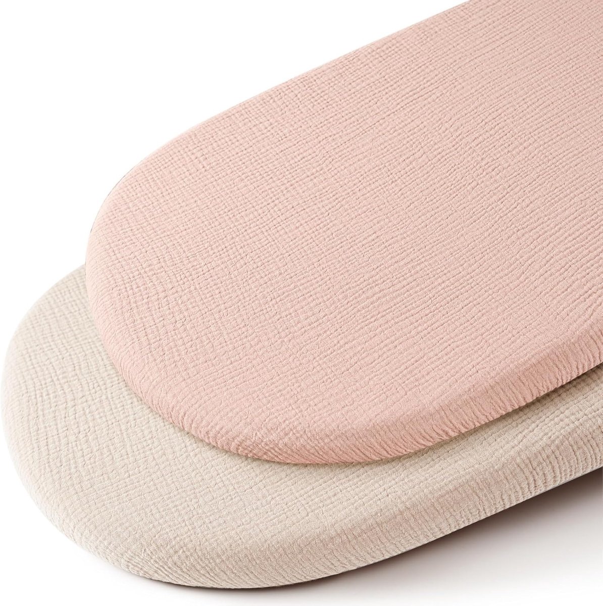 Wieg hoeslaken set van 2 stuks - ademend mousseline katoen - afneembaar wasbaar buitenhoes - geschikt voor babywieg matras - 32 * 17 inchStijl 11