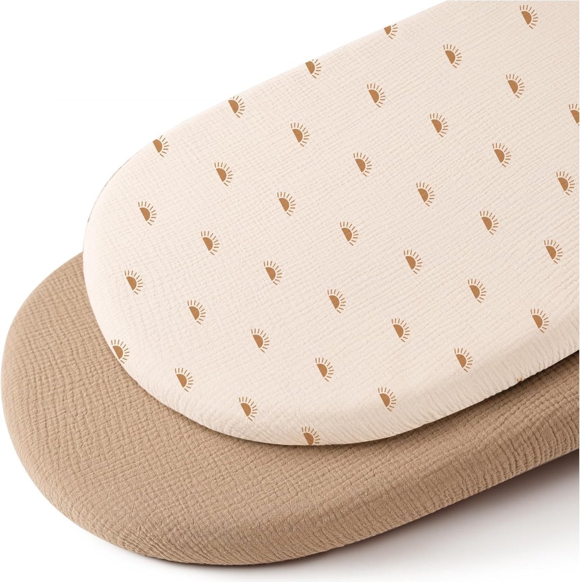Wieg hoeslaken set van 2 stuks - ademend mousseline katoen - afneembaar wasbaar buitenhoes - geschikt voor babywieg matras - 32 * 17 inchStijl 14