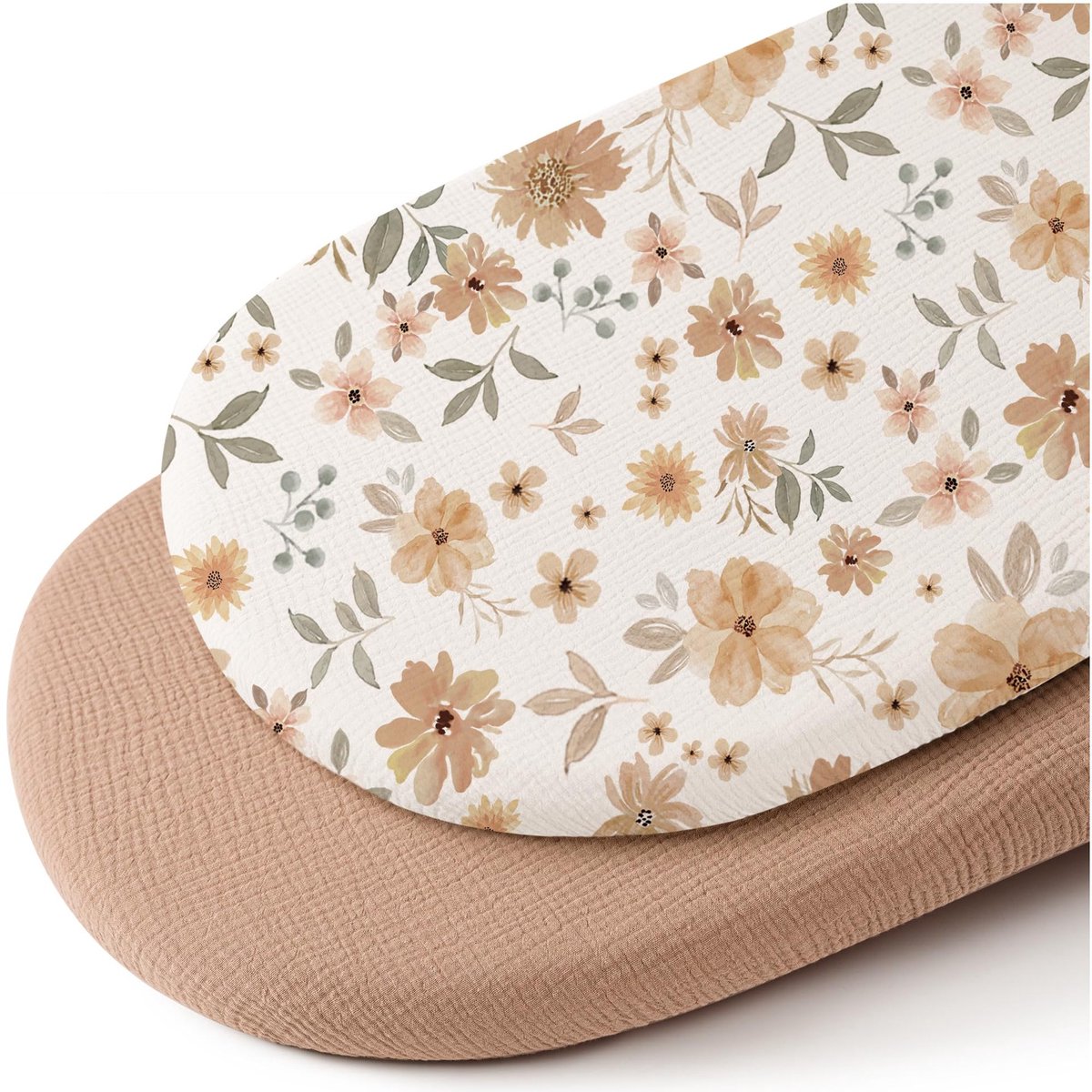 Wieg hoeslaken set van 2 stuks - ademend mousseline katoen - afneembaar wasbaar buitenhoes - geschikt voor babywieg matras - 32 * 17 inchStijl 10