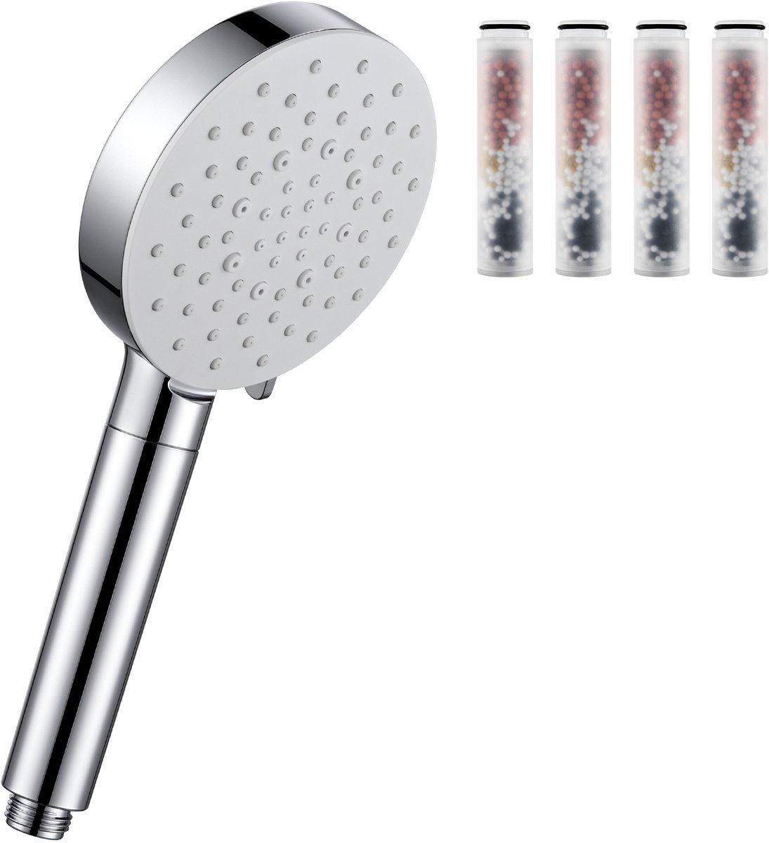 Auralum Max Hoge Druk Douchekop met Filter - 6 Straalsoorten - inclusief 4 Filters - Antibacterieel - Antikalk Bescherming - Regendouche - Huid en Haar vriendelijk - Waterbesparende - Chroom&Wit