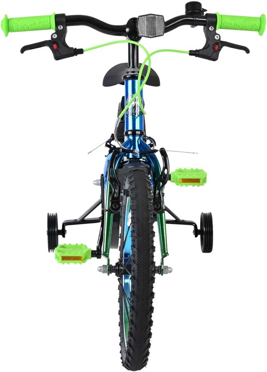 Volare Chrome Kinderfiets - Jongens - 16 inch - Blauw Groen - Twee Handremmen van Volare — afbeelding 2