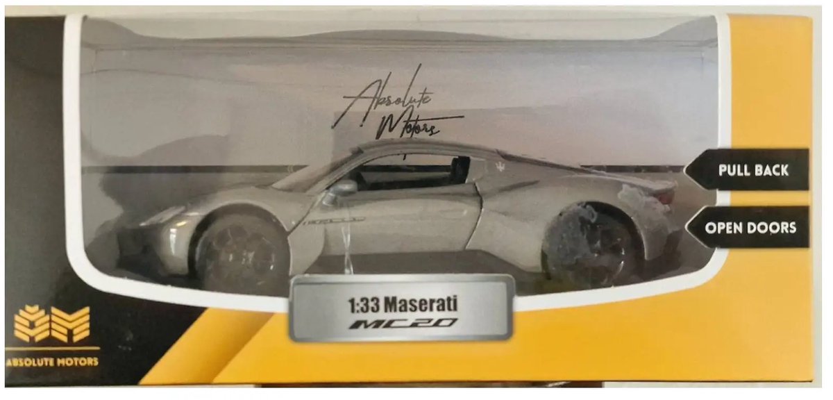 Maserati MC20 RS Pull-Back voertuig 12 cm - Metaal