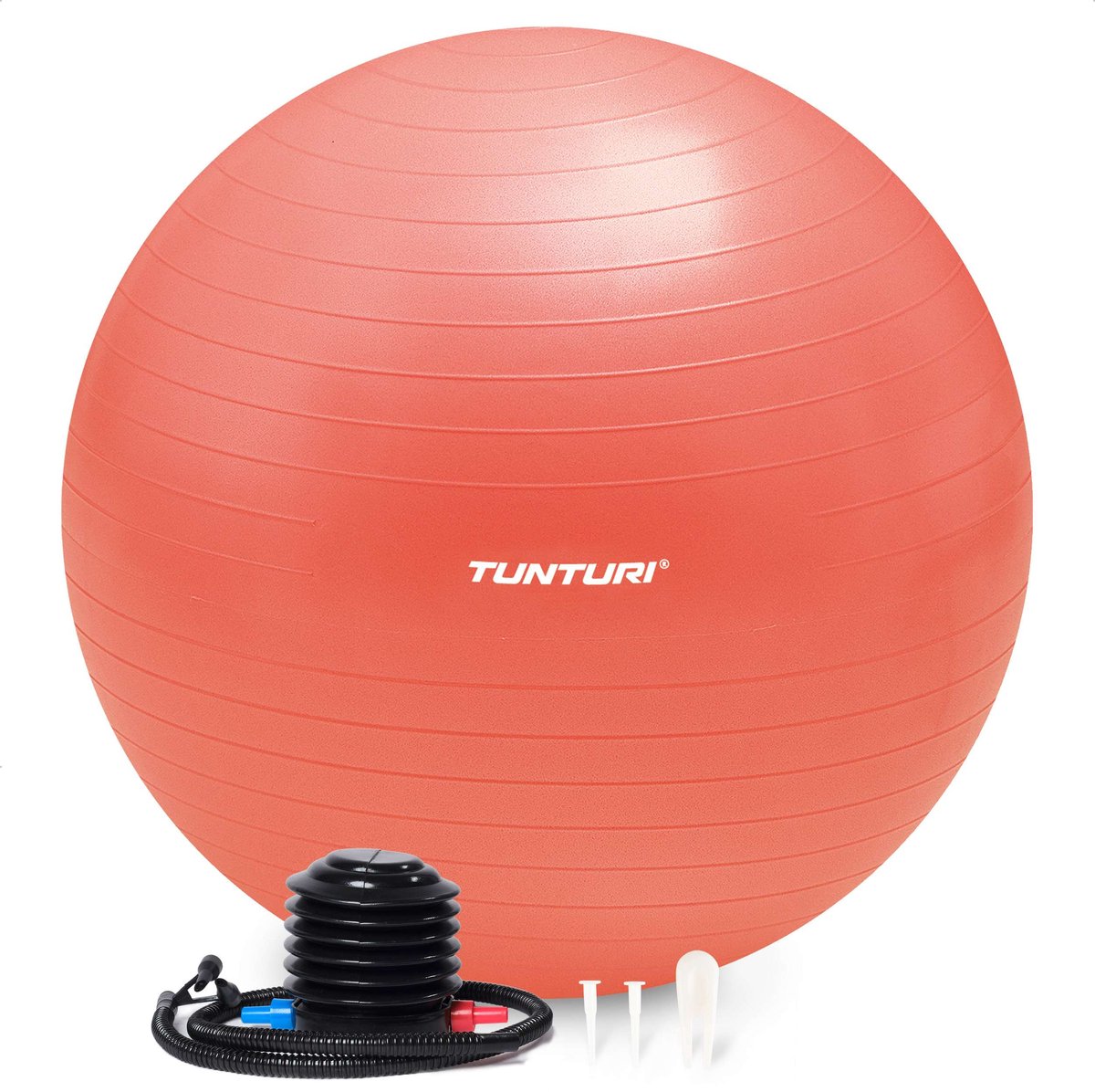 Tunturi Anti Burst Fitness bal met Pomp - Yoga bal 90 cm - Pilates bal - Zwangerschapsbal – 220 kg gebruikersgewicht - Incl Trainingsapp – Rose Goud