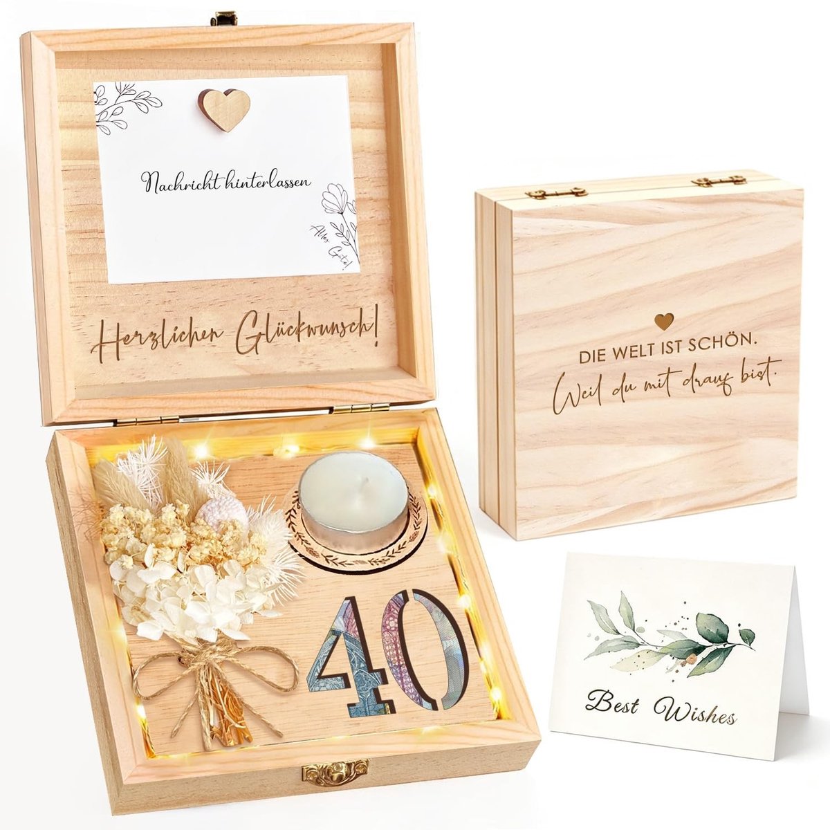 Solidchoice - Creatieve Geldgeschenkdoos met Gedroogde Bloemen
