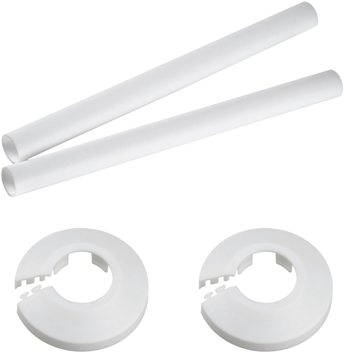 Solidchoice - Verwarmingsbuisbekleding Wit Ø 15-18 mm 200 mm Inclusief Rozetten