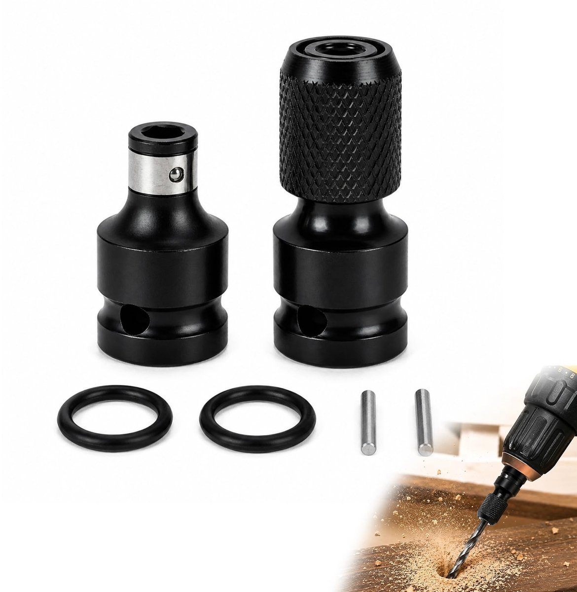 Solidchoice - 2 Stuks Schroefbitadapters van Koolstofstaal voor Flexibel Gebruik