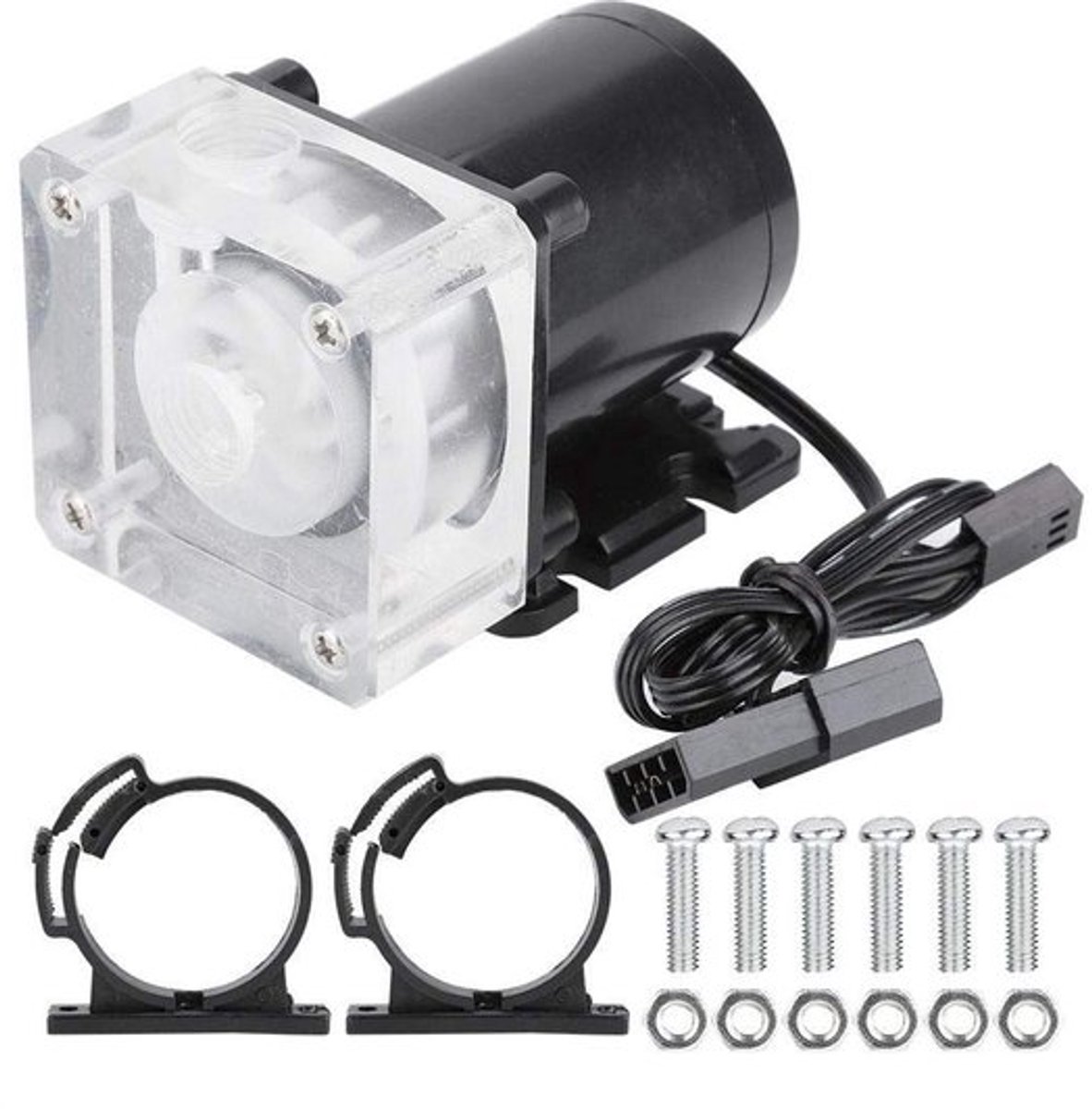 PC waterpomp voor DIY computer waterkoeling, stille 12V pomp met 600H/L stroomsnelheid op 4 meter, waterdicht en onderdompelbaar.